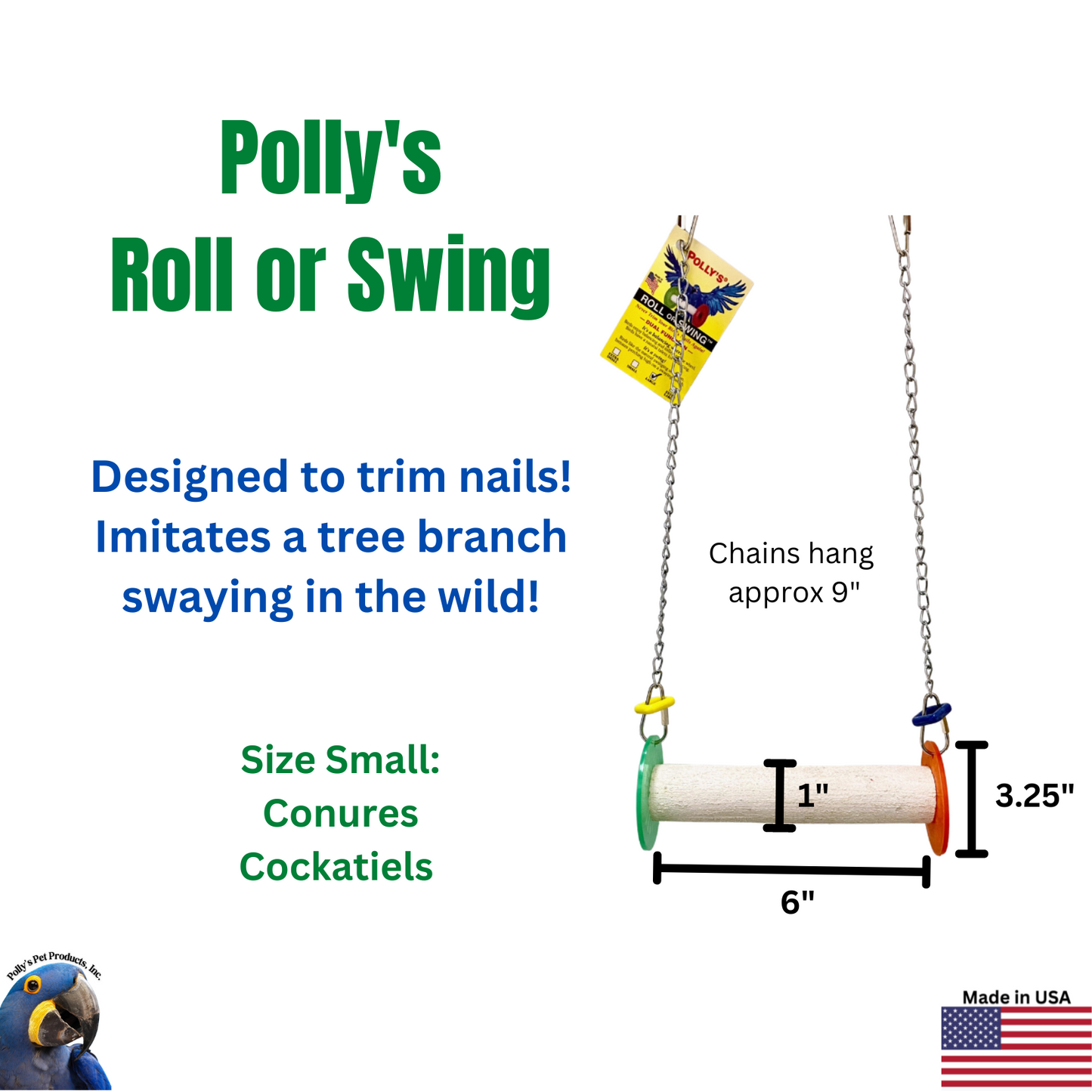 Polly's Roll or Swing for Birds Small