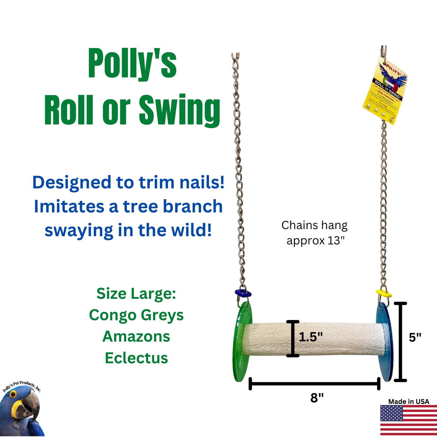 Polly's Roll or Swing for Birds Large