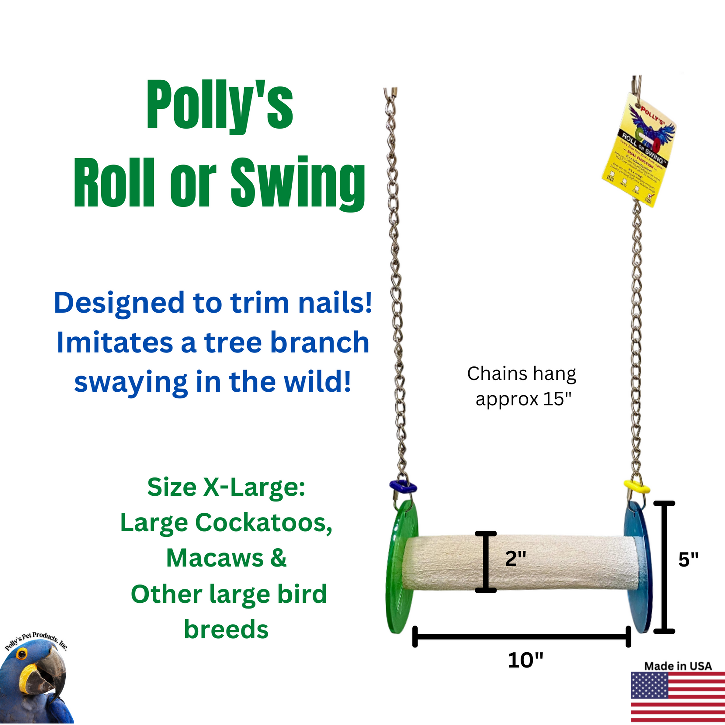 Polly's Roll or Swing for Birds X-Large